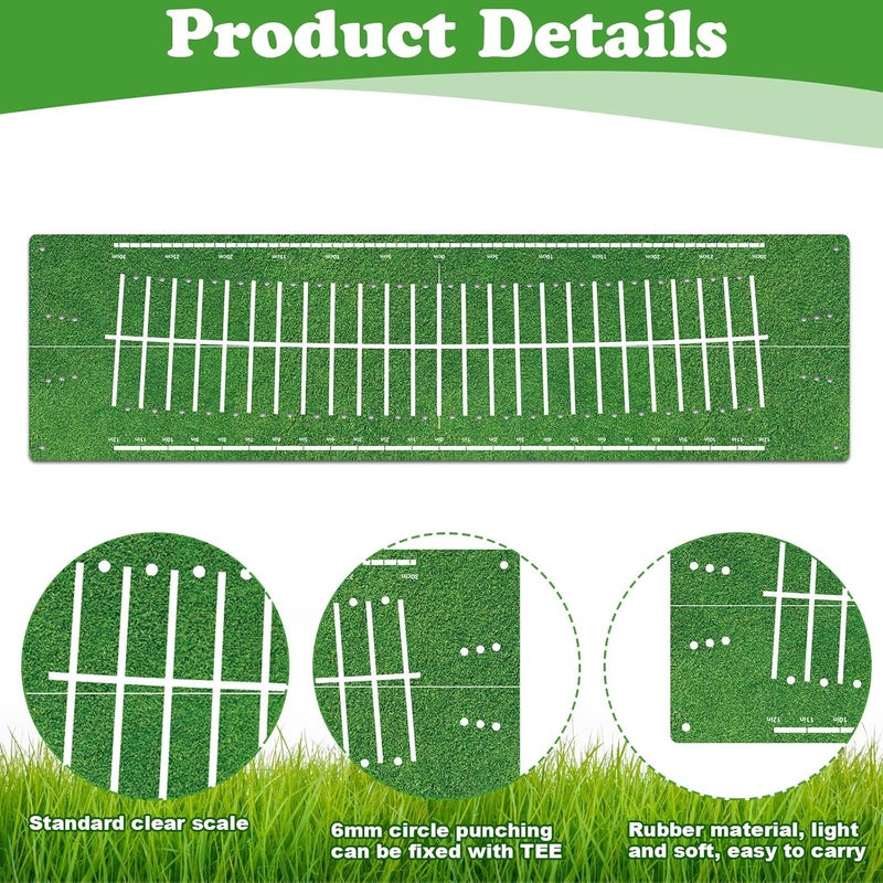 Silipull Golf Putting Mats Practice Indoor 30 x 8.27 Inch Golf Putting Practice Training Aid Alignment Track Green Mat Exercise Putter Training Supplies - Image 3